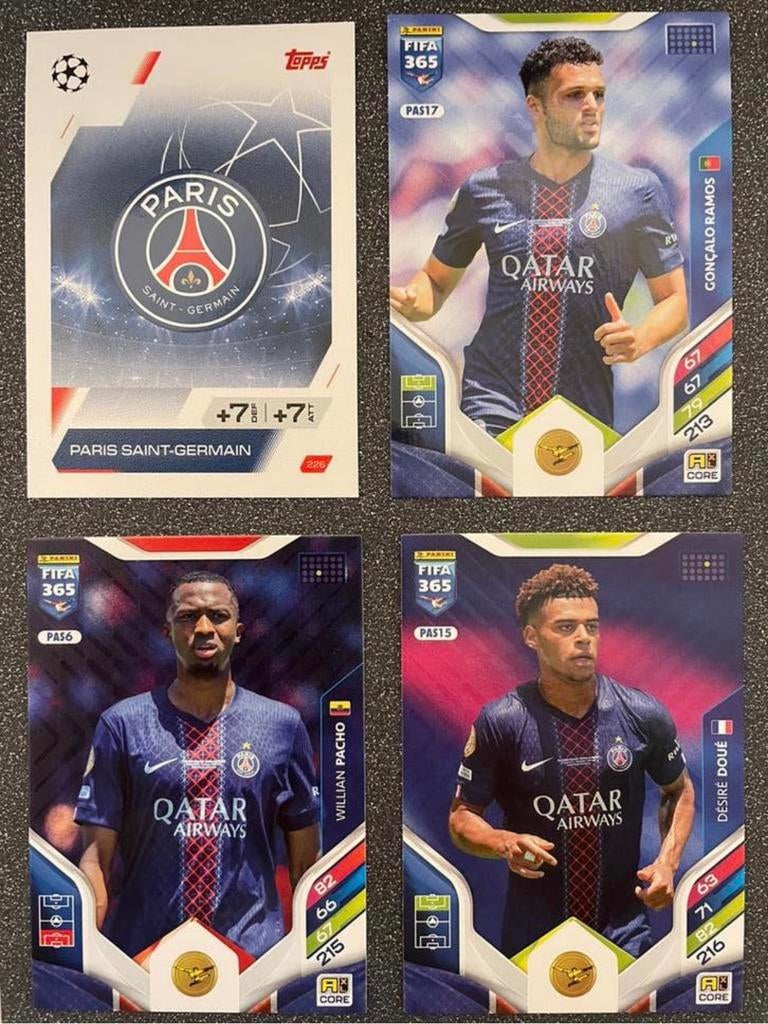Topps en Panini 12X PSG, Verzenden, Zo goed als nieuw, Meerdere plaatjes