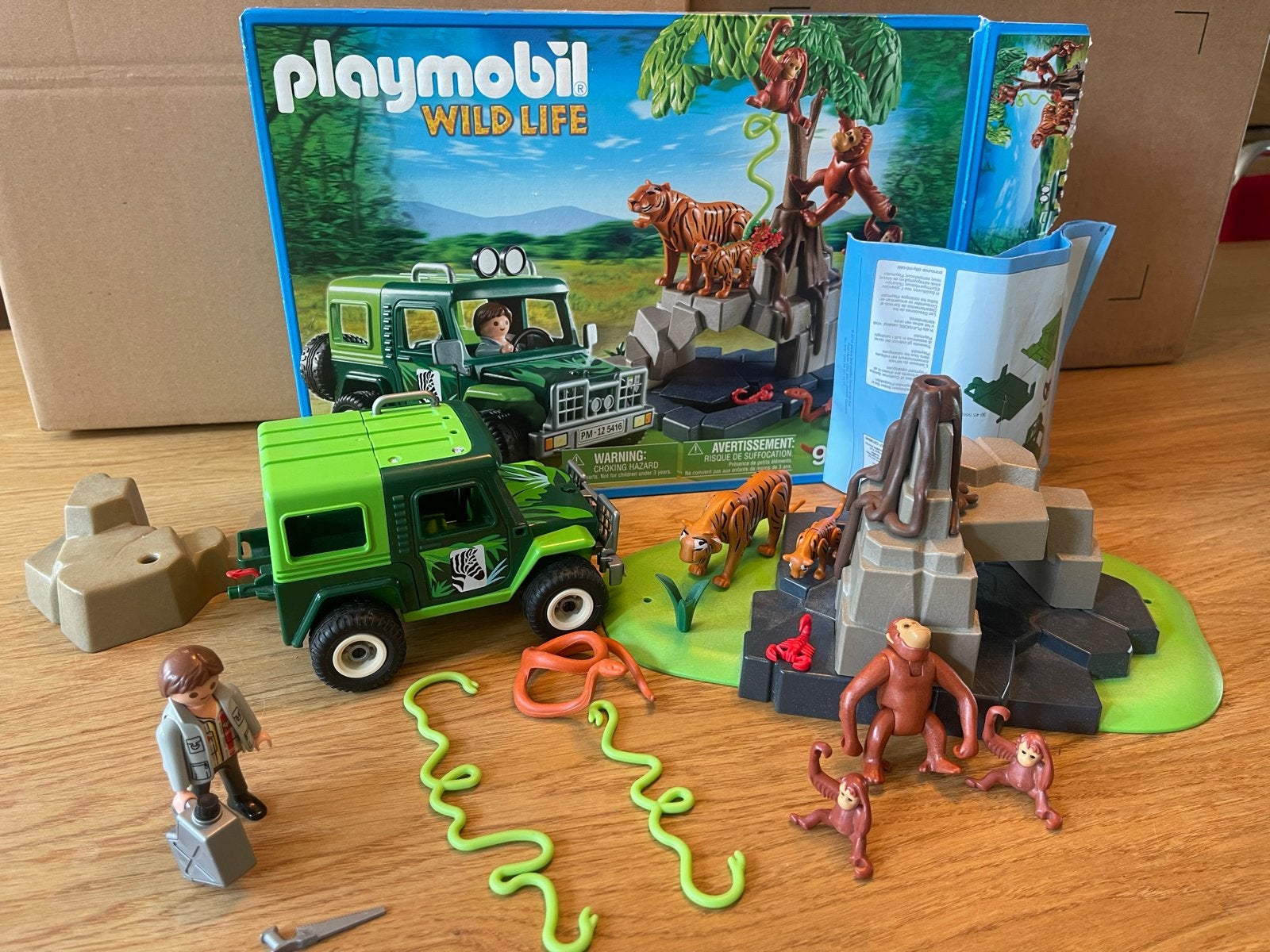 Playmobil Wild Life Safari Jeep met dieren (5416), Ophalen of Verzenden, Zo goed als nieuw, Complete set