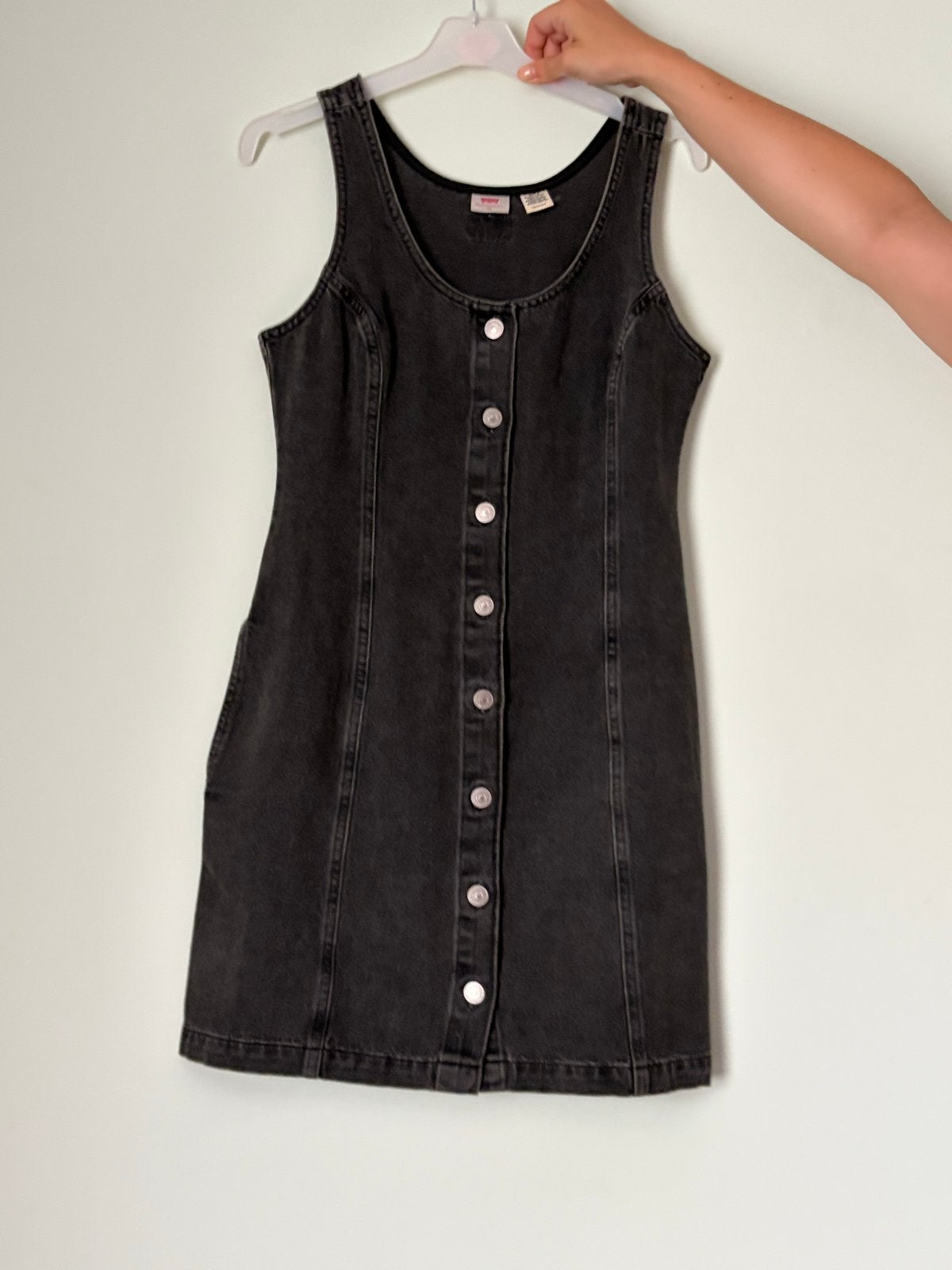 Vintage Levi's denim jurk XS, Zwart, Ophalen of Verzenden, Zo goed als nieuw, Maat 34 (XS) of kleiner