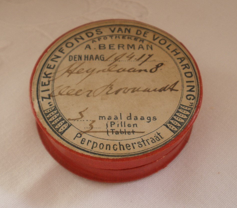Antiek apothekers doosje - Berman - Den Haag - 1917, Antiek en Kunst, Ophalen of Verzenden