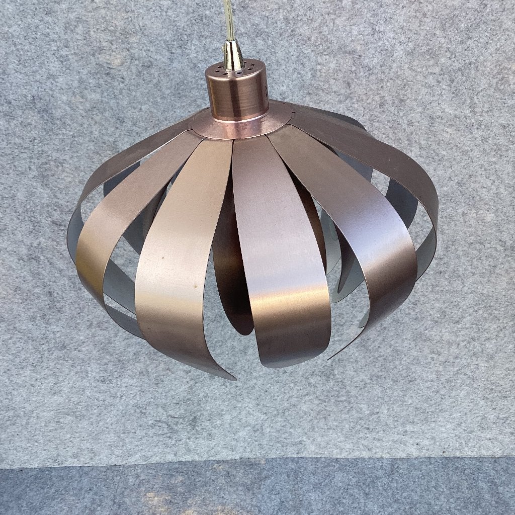 Hanglamp, Huis en Inrichting, Lampen | Hanglampen, Ophalen, Deens, lampen, design lampen, lamellenlamp, zilverkleurig, Gebruikt
