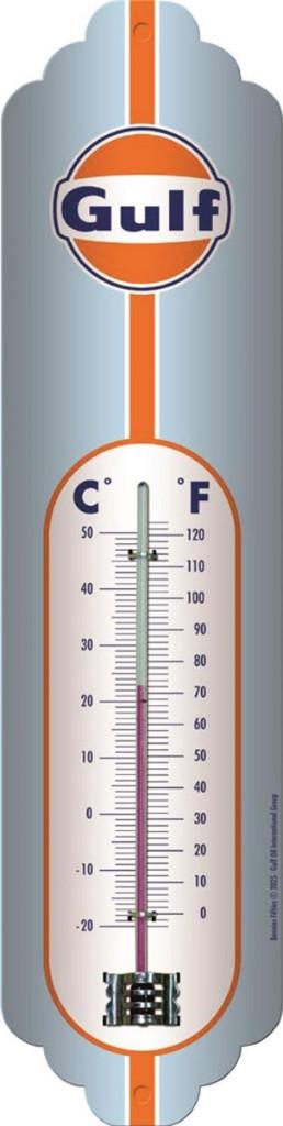 Gulf logo blauw reclame thermometer van metaal wanddeco deco, Reclamebord, Info@deconoord.nl, Deco Noord, Nieuw