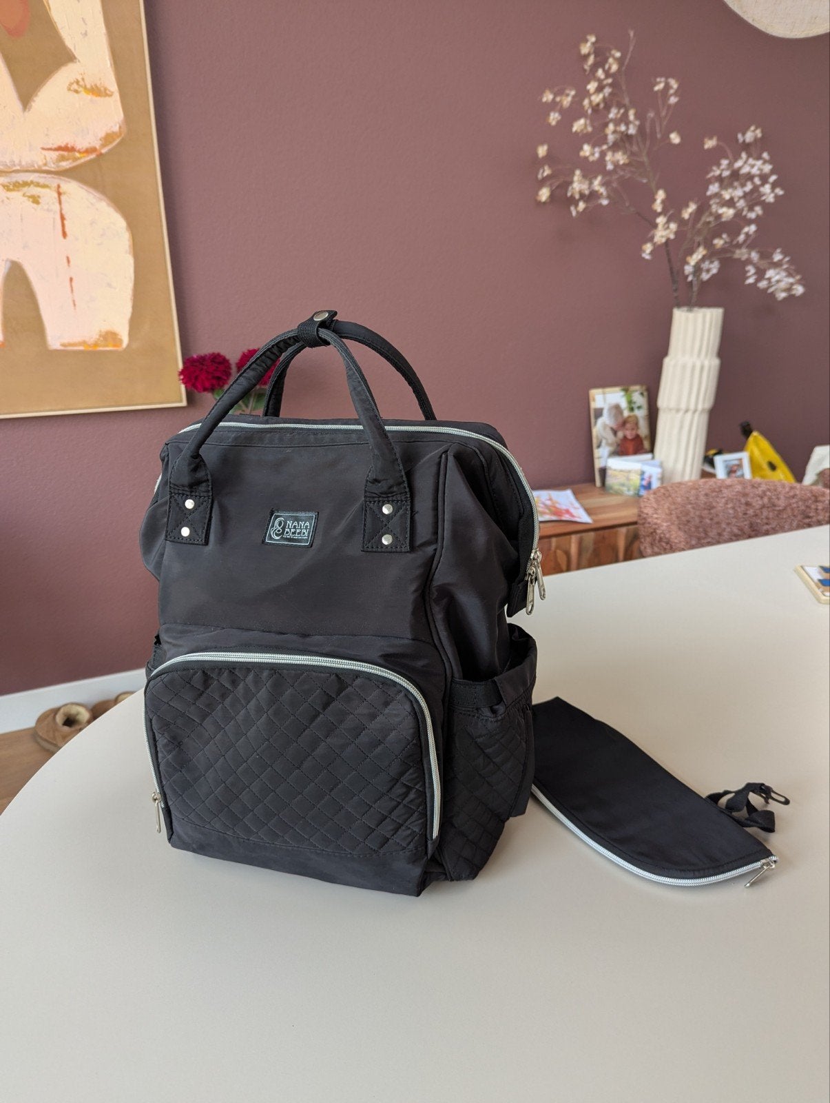Nana Beebi luiertas zwart, Kinderen en Baby's, Luiertassen, Ophalen, Zo goed als nieuw, Rugzak, Zwart