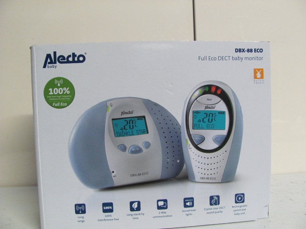 Alecto DBX-88eco babyfoon in doos, Kinderen en Baby's, Babyfoons, Ophalen of Verzenden, Zo goed als nieuw, 250 meter of meer, Digitaal