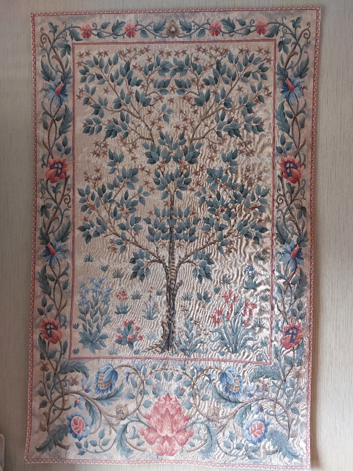 Wandkleed 'Levensboom' - Canterbury Kathedraal, 140x88 cm, Ophalen, Meerkleurig, Klassiek, Zo goed als nieuw