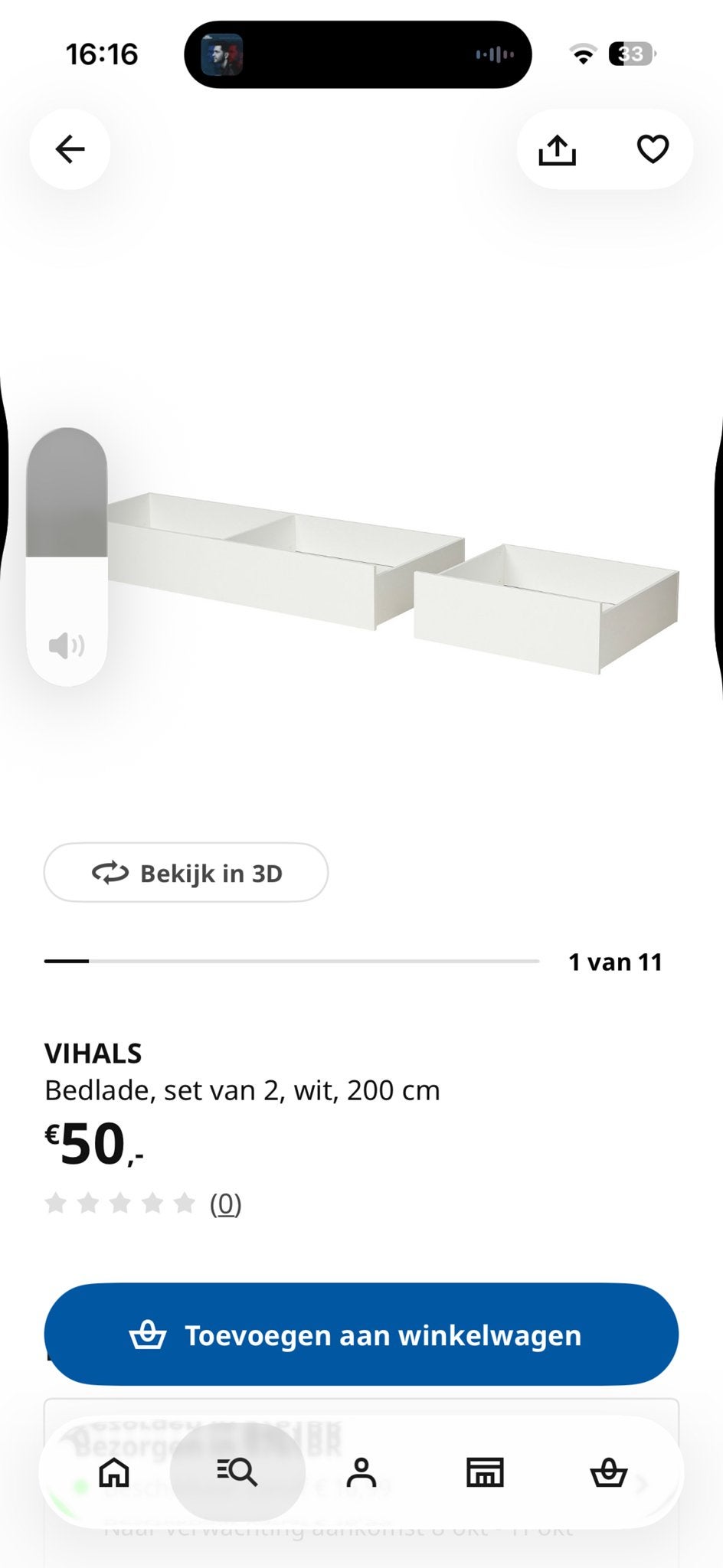 Nieuw in doos: IKEA VIHAL Bedlade, set van 2, wit, 200 cm, Ophalen, Overige materialen, Wit, Nieuw
