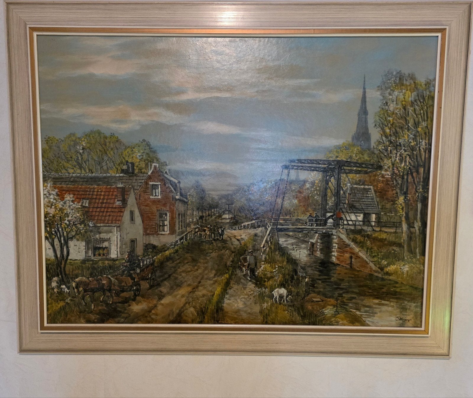 B.C. van Ettinger, 1916-1991, Wijkerbrug te Voorburg, 1973, Antiek en Kunst, Ophalen
