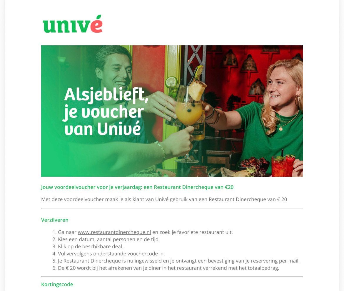 Restaurant dinercheque / dinervoucher €20, Twee personen, Cadeaubon, Overige typen