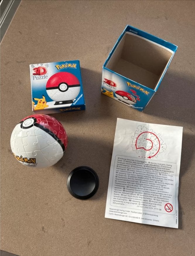 Pokémon 3D Puzzelbal - 55 Stukjes, Ophalen, Meer dan 50 stukjes, Nieuw, 6 jaar of ouder