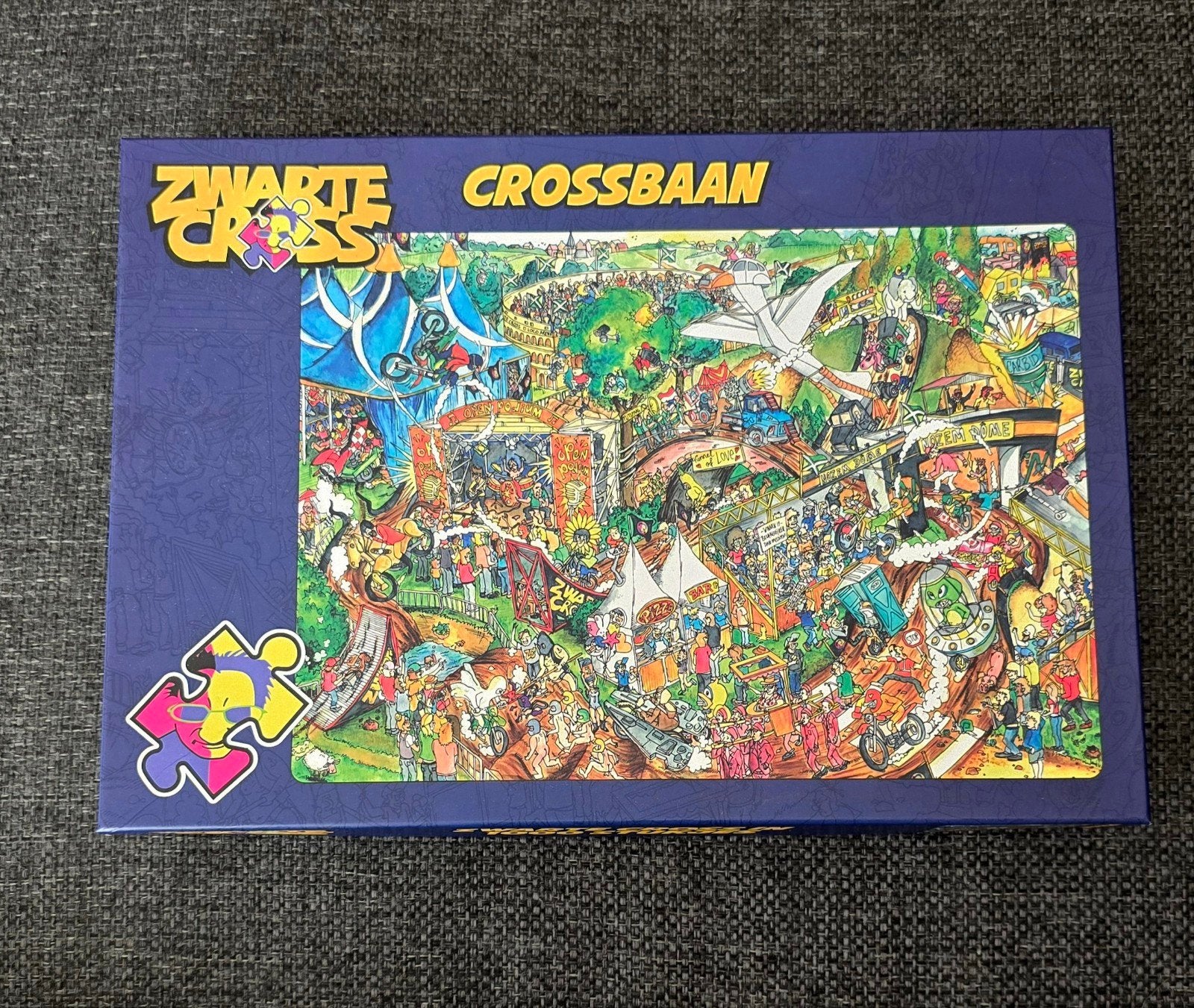 Zwarte Cross puzzel - De Crossbaan - 1000 stukjes, Ophalen of Verzenden, 500 t/m 1500 stukjes, Gebruikt, Legpuzzel