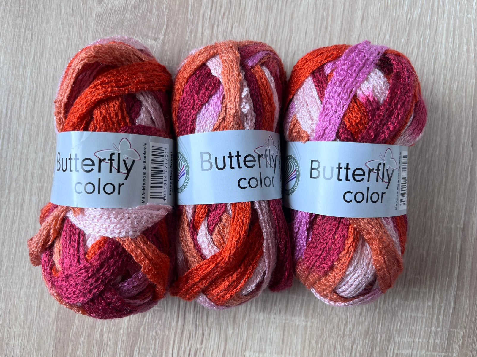 Gründl butterfly color garen- 3 bollen, Ophalen of Verzenden, Zo goed als nieuw, Breien of Haken, Wol of Garen