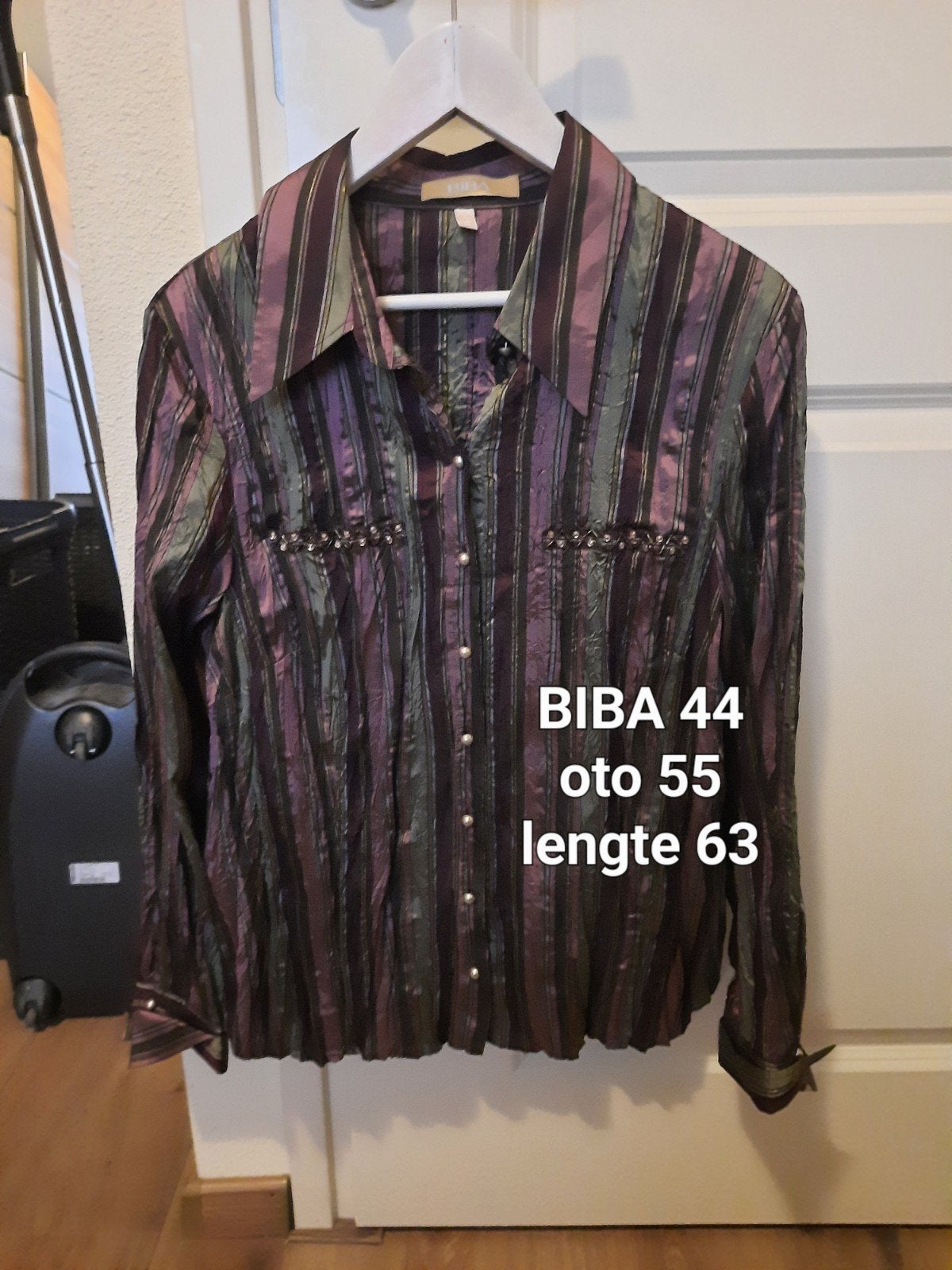 Biba blouse groen/paars maat 44, Paars, Maat 42/44 (L), Biba, Ophalen of Verzenden