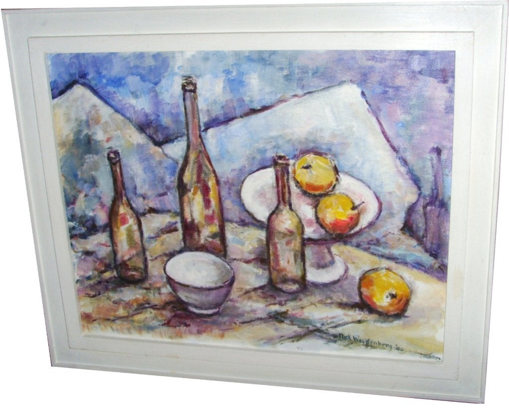 Schilderij Stilleven, olieverf op triplex N. Woudenberg., Ophalen of Verzenden