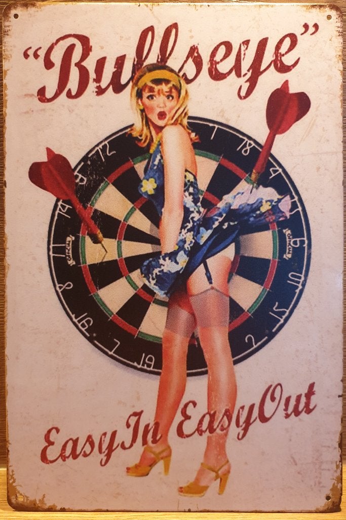 Bullseye darts pinup dart reclamebord van metaal wandbord, Info@deconoord.nl, Deco Noord, Nieuw, Ophalen of Verzenden