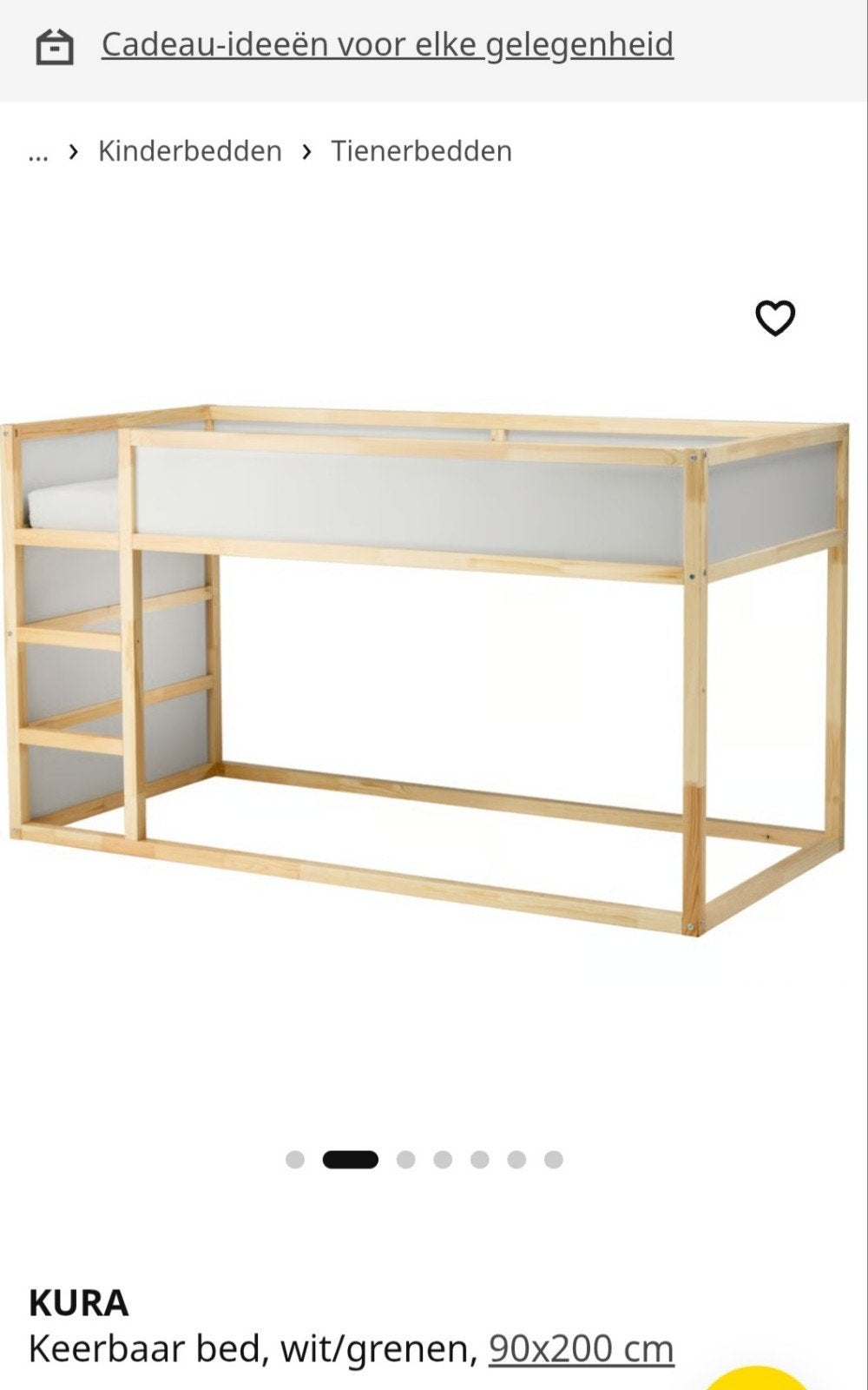 IKEA Kura kinderbed 90x200 cm, Ophalen, 85 tot 100 cm, Gebruikt, Hoogslaper of Stapelbed