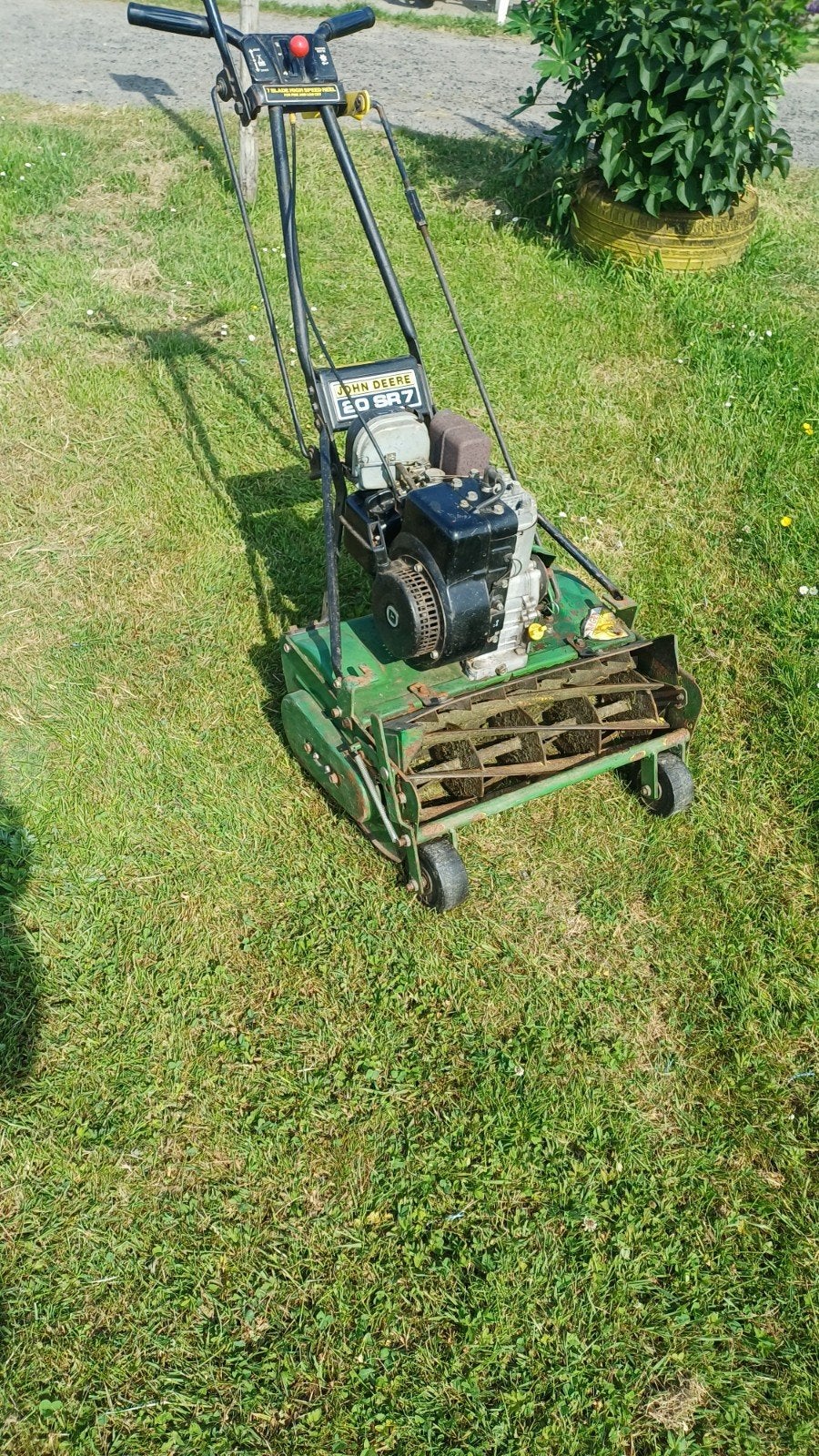 John Deer 20 SR7 gazonmaaier, Tuin en Terras, Grasmaaiers, Gebruikt, John Deere 20 sr 7, Ophalen of Verzenden, Opvangbak