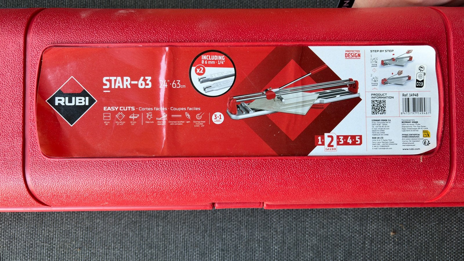Rubi Star-63 tegelzaag, inclusief 3 snijwieltjes, Ophalen of Verzenden, Zo goed als nieuw, Snijgereedschap, Rubi