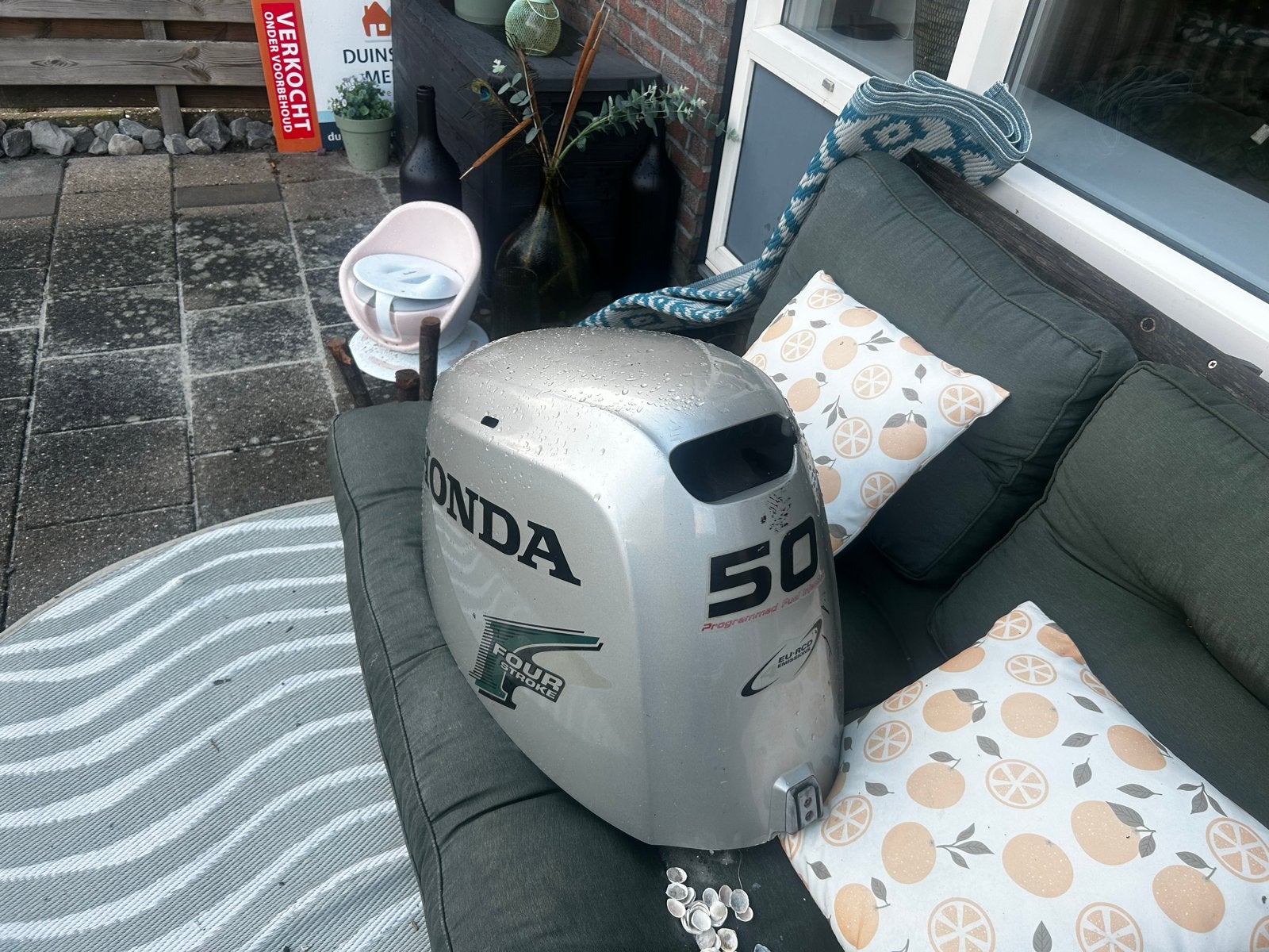 Honda 4-takt buitenboordmotor kap, Ophalen of Verzenden, Gebruikt, Motor en Techniek