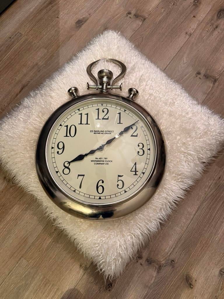 Mooie grote wandklok 40x40 cm - Westminster Clock Company, Huis en Inrichting, Ophalen, Zo goed als nieuw, Analoog, Wandklok