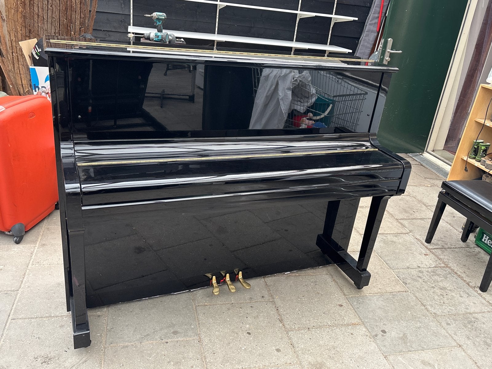 Boston UP-118E Piano - Ontworpen door Steinway & Sons, Ophalen, Zwart, Zo goed als nieuw, Piano