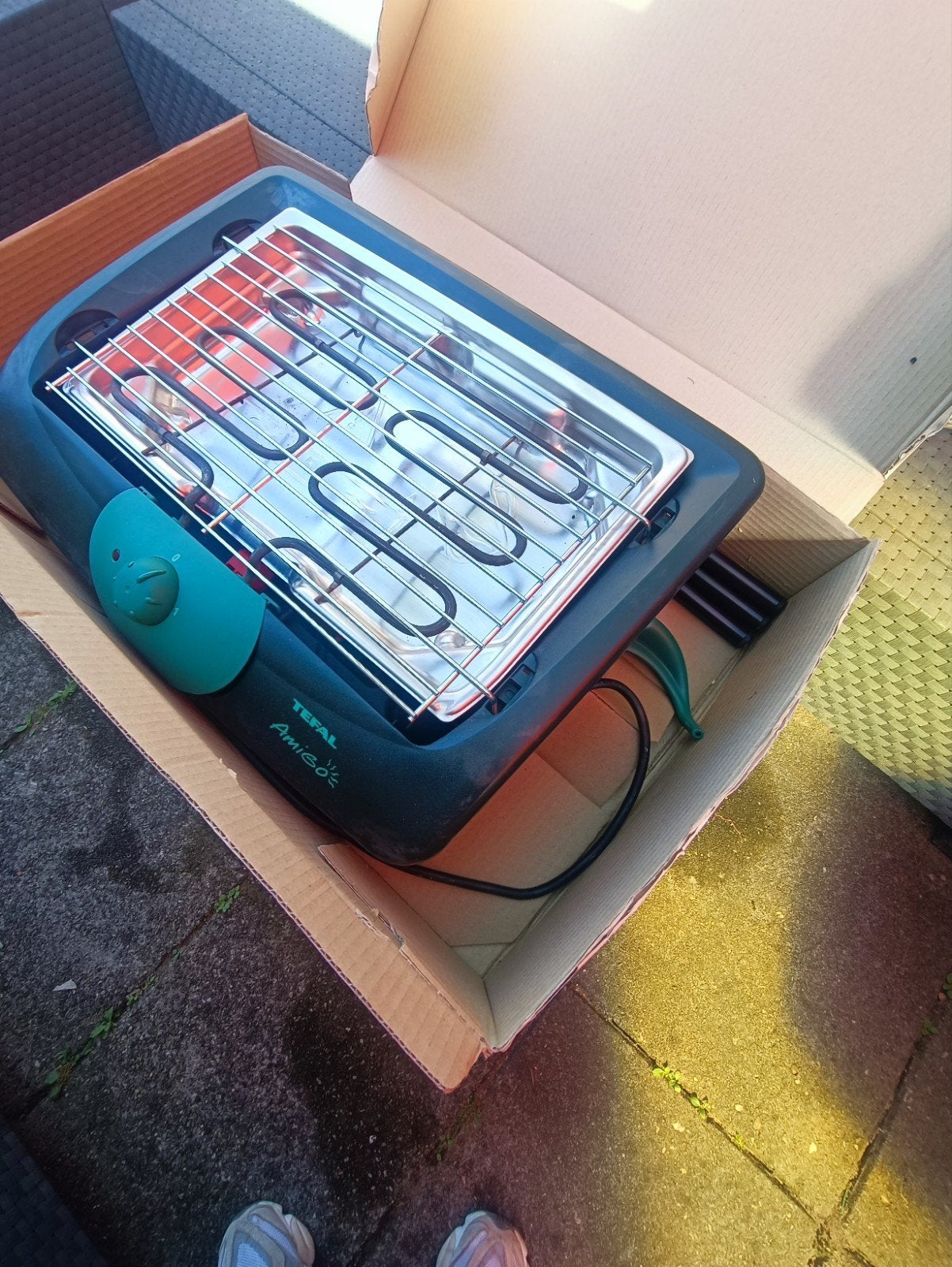Tefal Amigo elektrische barbecue 2100W, compleet, Ophalen of Verzenden, Gebruikt, Tefal