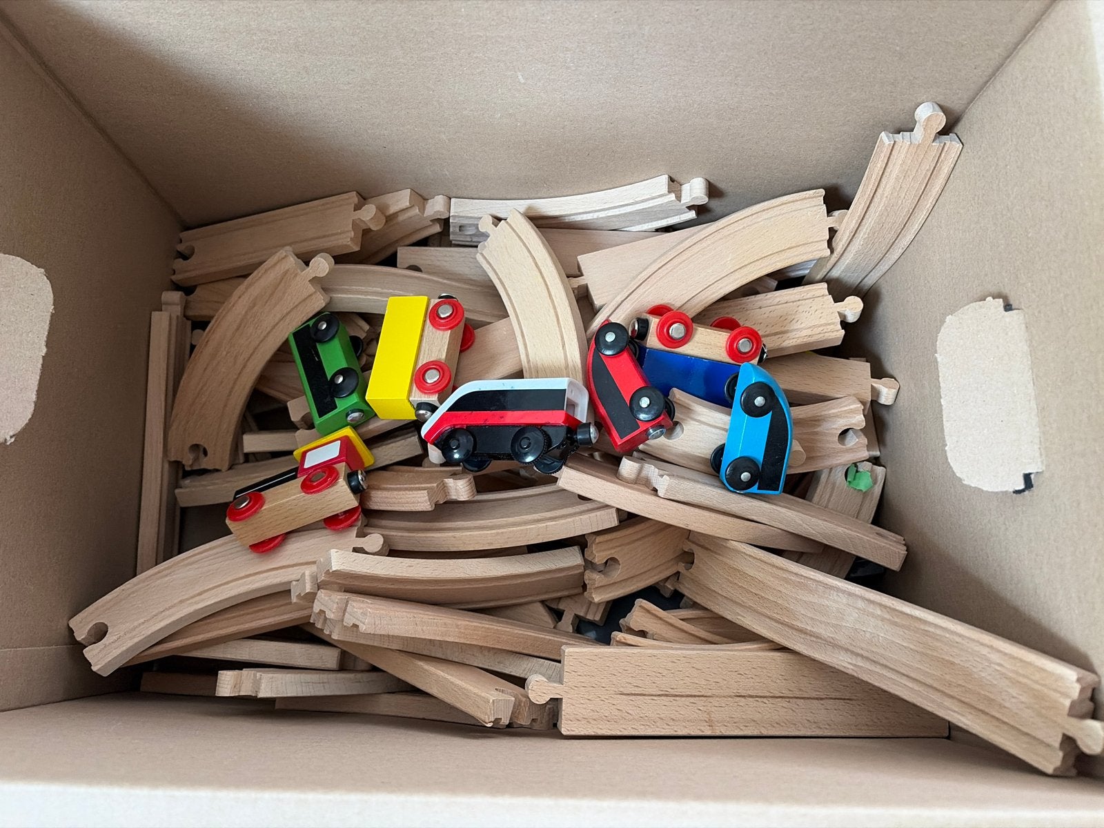 houten treinbaan met treinen en elektrische trein, Kinderen en Baby's, Ophalen, Gebruikt, Overige typen