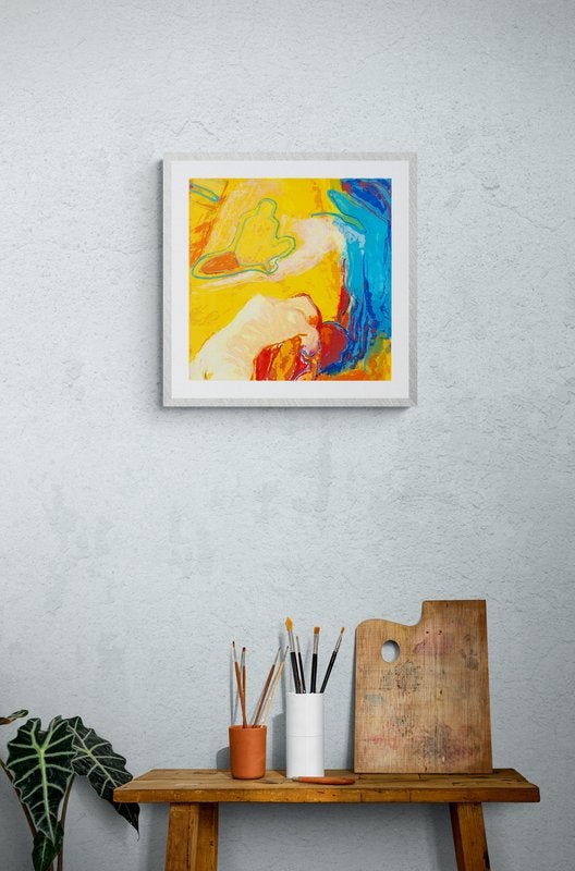 Schilderij + Lijst - Henk vissers (maagdenroof), Antiek en Kunst, Ophalen of Verzenden