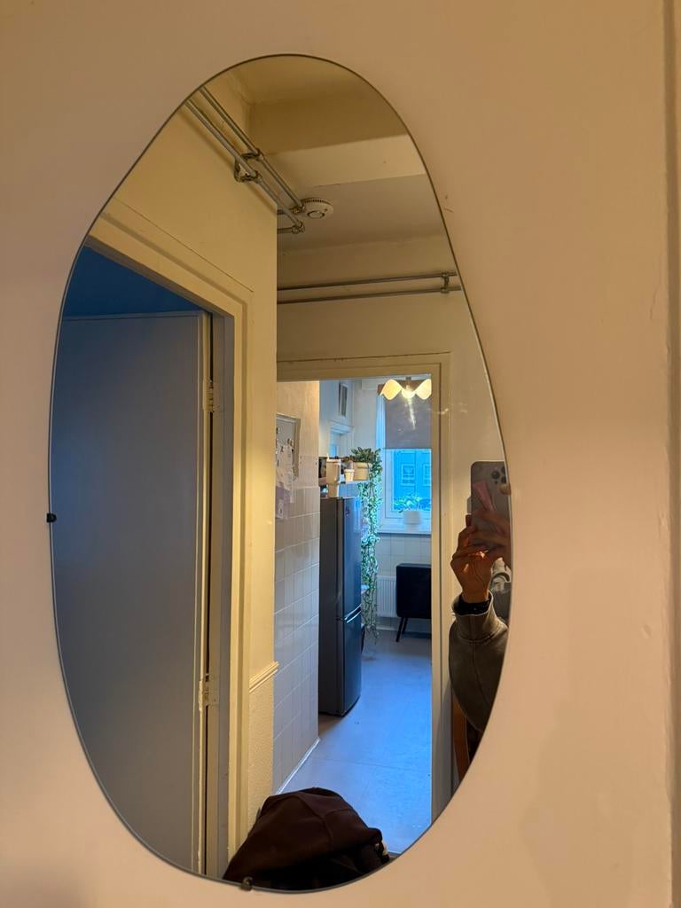 Asymmetrische spiegel h&m home japandi, Ophalen, Zo goed als nieuw, Rechthoekig, Minder dan 100 cm