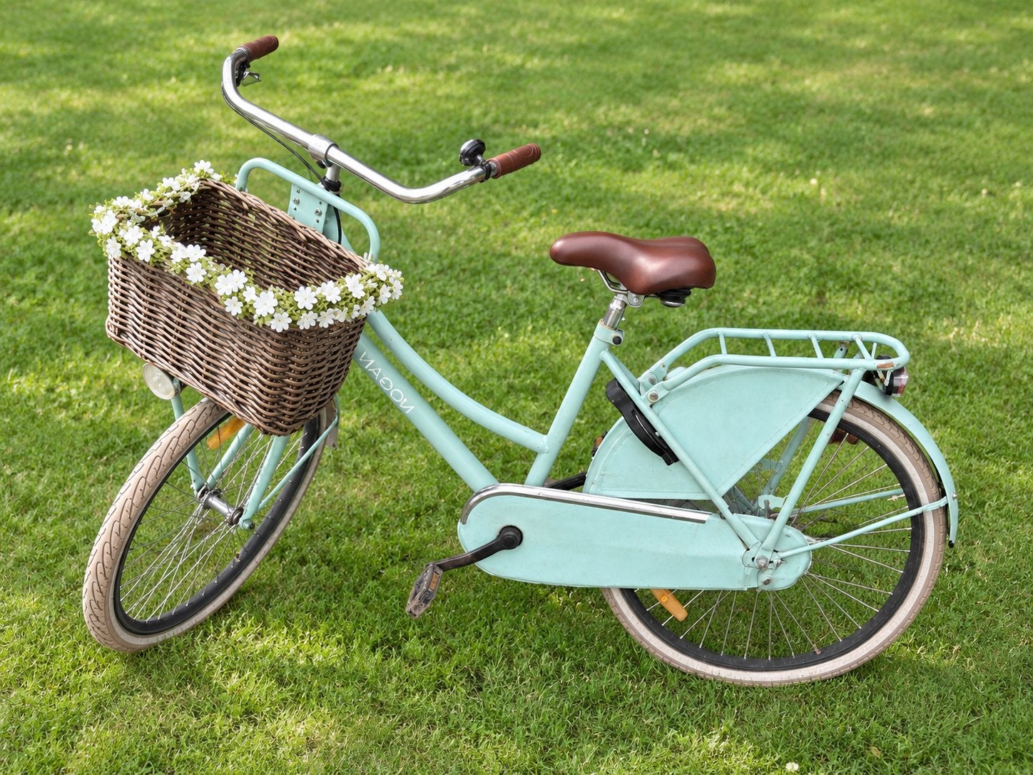 Nogan Damesfiets - Lichtblauw met mand, Terugtraprem, 50 tot 53 cm, Ophalen, Overige merken