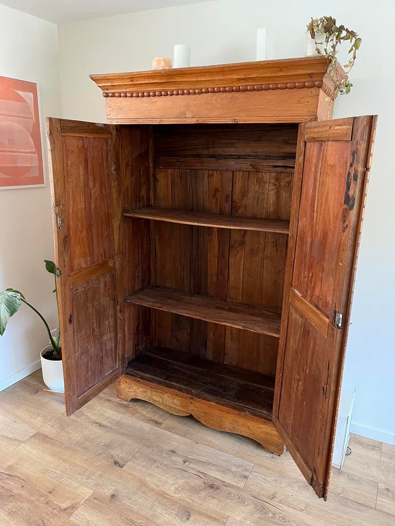 Teakhouten kast - 118x211x44 cm, Antiek en Kunst, Antiek | Meubels | Kasten, Ophalen