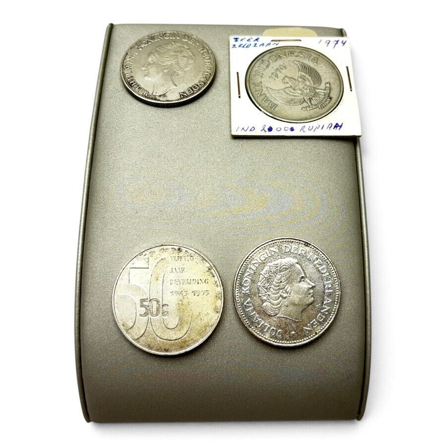 Lot Nederlands en Indonesisch muntgeld, Postzegels en Munten, Ophalen of Verzenden, Vóór koninkrijk, Losse munt, Zilver