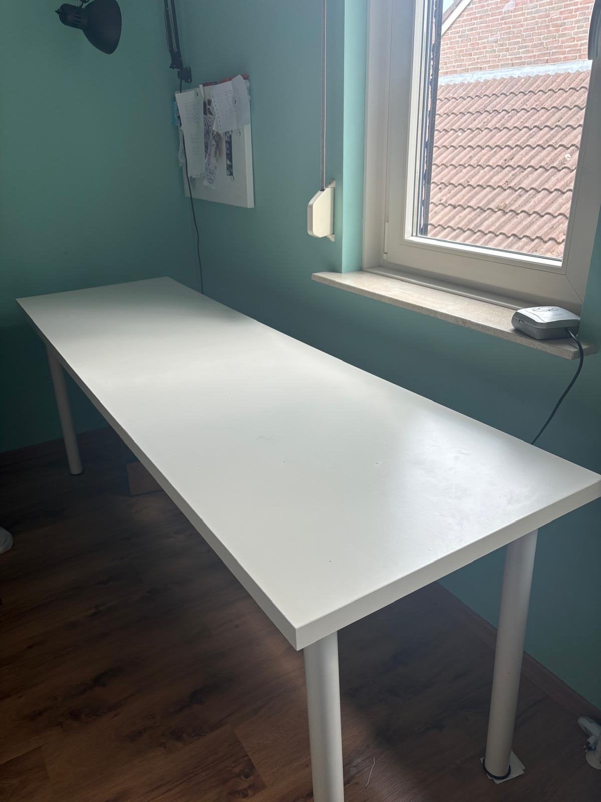 Wit bureau/tafel - Ideaal voor studeren of werken, Huis en Inrichting, Tafels | Eettafels, Ophalen, Overige materialen, Gebruikt