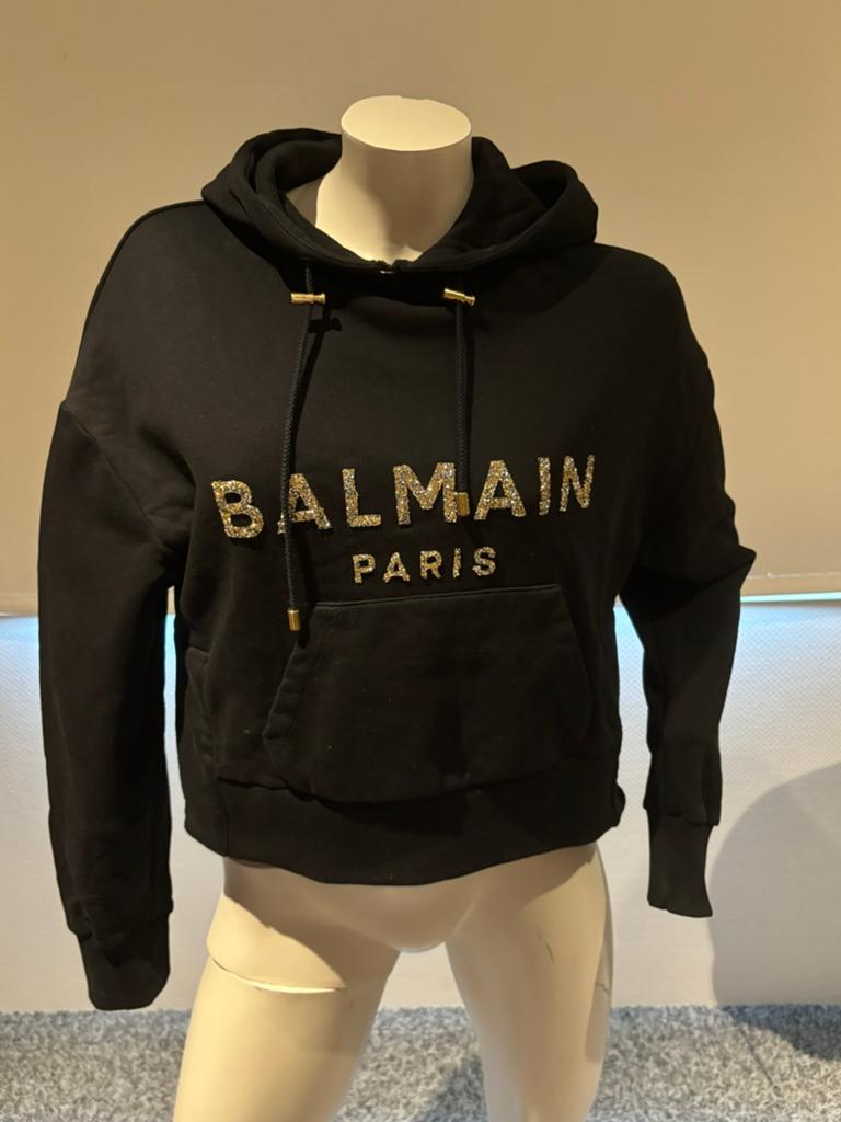 Balmain sweater met steentjes en aparte zijkanten maat s, ., Zwart, Ophalen of Verzenden, Zo goed als nieuw