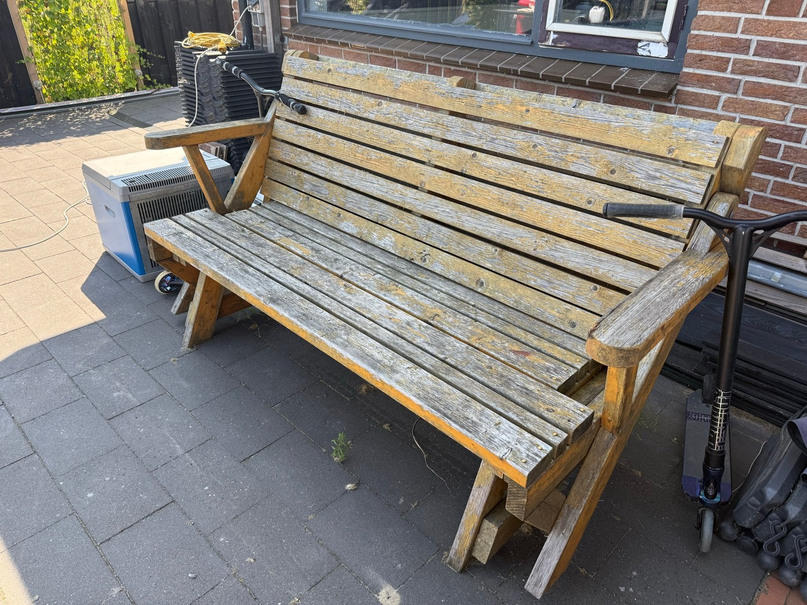 Handige uitklapbare picknicktafel, Tuin en Terras, Picknicktafels, Ophalen, Gebruikt, Inklapbaar, Rechthoekig