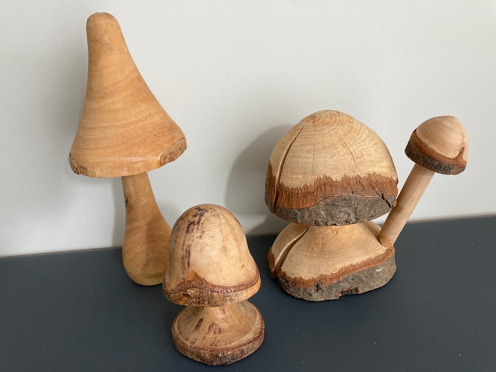 HOUTEN PADDENSTOELEN 3 stuks, Ophalen, Zo goed als nieuw