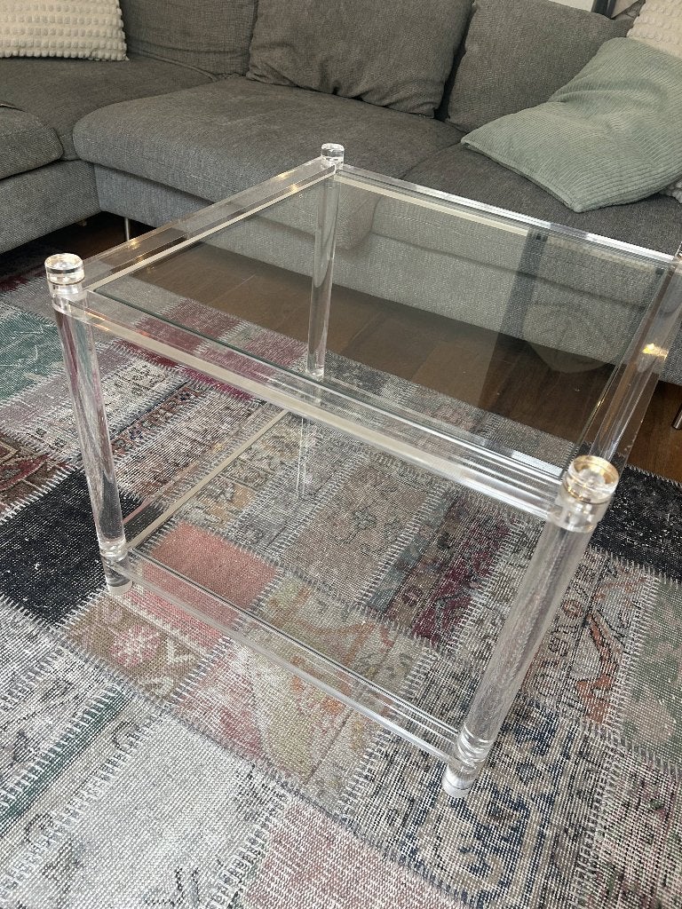 Clear Coffee Table, Huis en Inrichting, Tafels | Sidetables, Ophalen, Gebruikt, 50 tot 100 cm, Vierkant