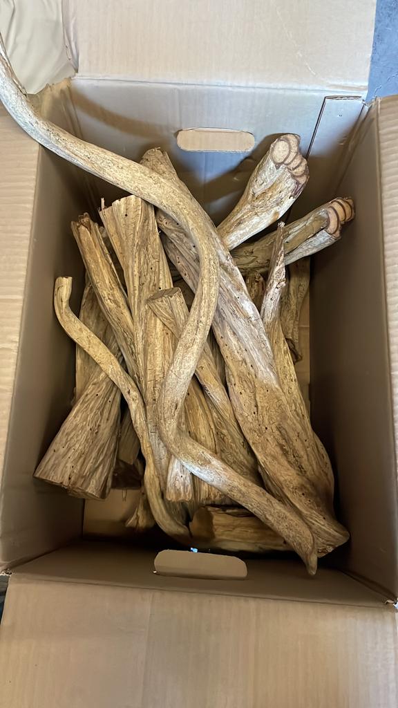 Drijfhout, doos hardhout, Gebruikt, Bruin, Knutselmateriaal, Hout