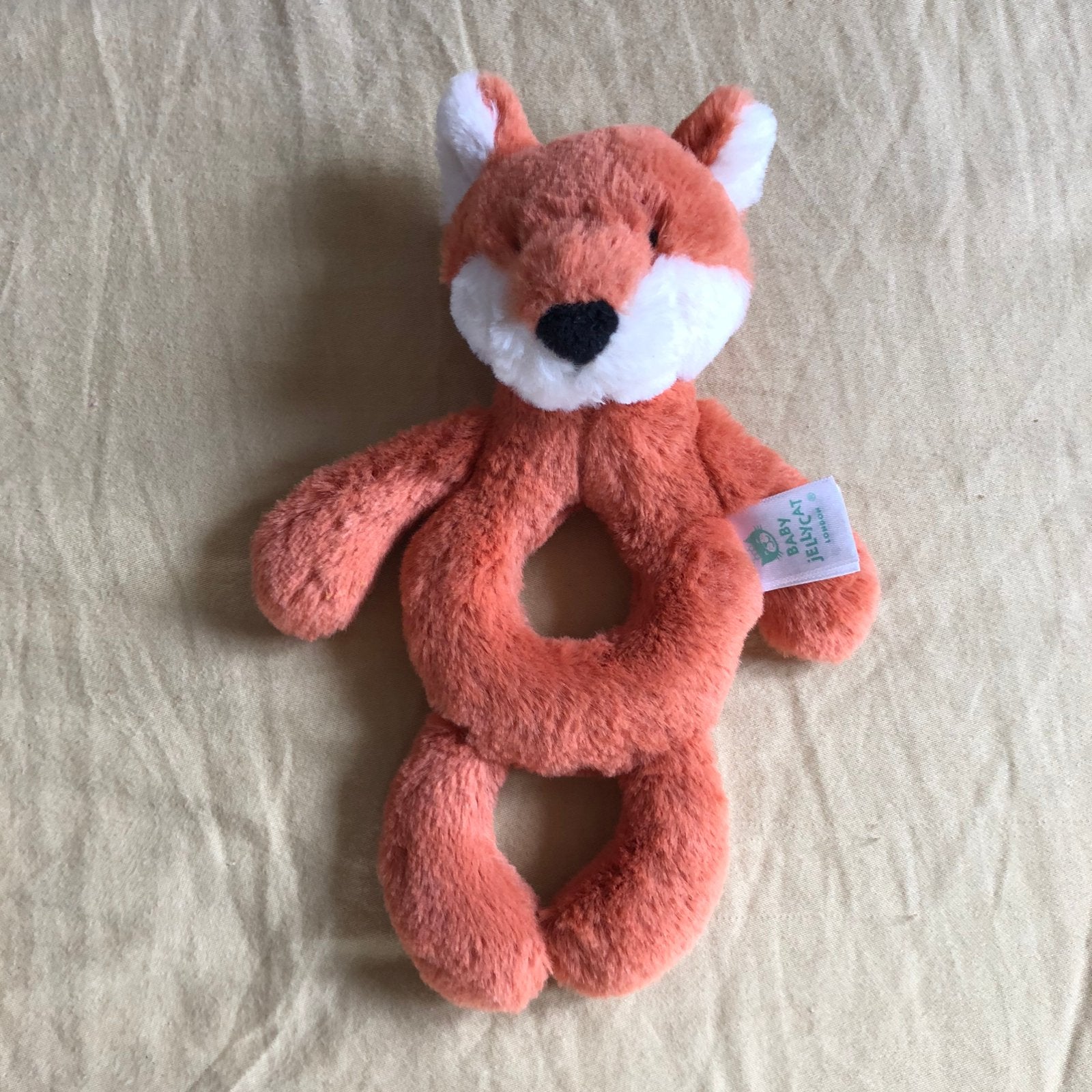 Jellycat baby rammelaar vos, Jellycat, Ophalen of Verzenden, Zo goed als nieuw, Klein (minder dan 20 cm)