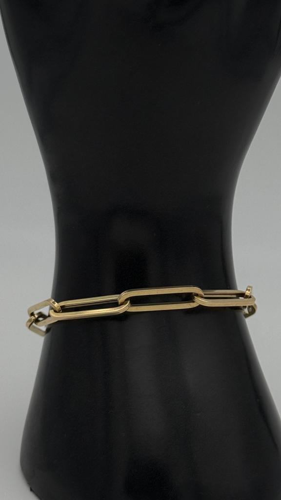 Mooie 14 karaat paperclip schakel goud 20 cm, Nieuw, Ophalen of Verzenden, Nvt, Nvt