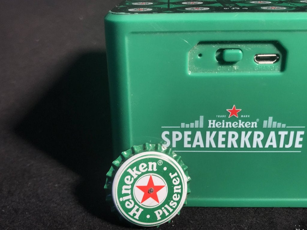 Heineken speaker kratje (+ gratis LED-button), Ophalen of Verzenden, Gebruikt, Overige typen, Heineken