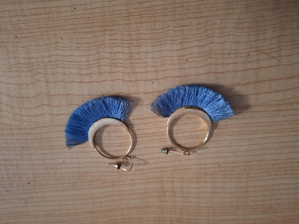 oorbellen blauw, Overige materialen, Hangers, Blauw, Ophalen of Verzenden