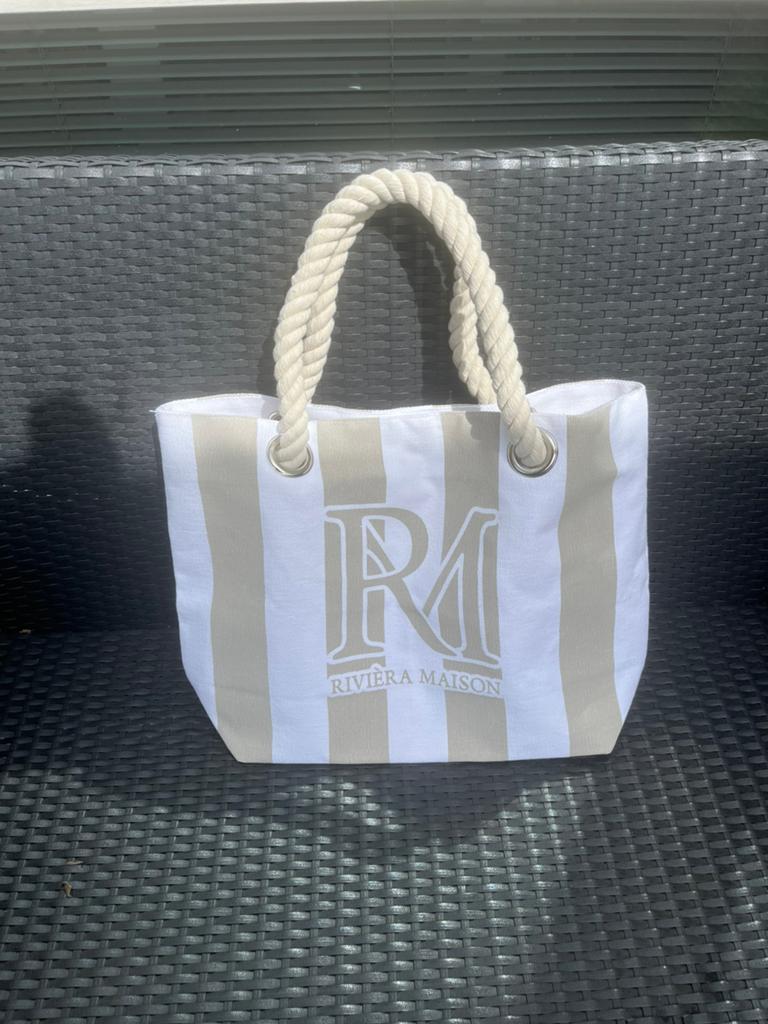 Te koop: Rivièra Maison Monogram strandtas/gestreepte tas, Ophalen of Verzenden, Nieuw, Overige kleuren, Shopper