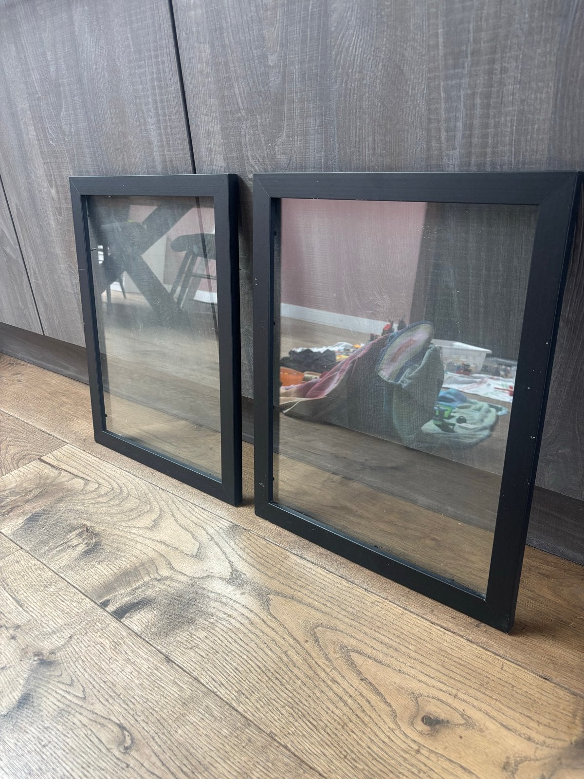 2 Fotolijsten Dubbel Glas 50 x 40 cm, Gebruikt, Ophalen of Verzenden, Glas, Fotolijst