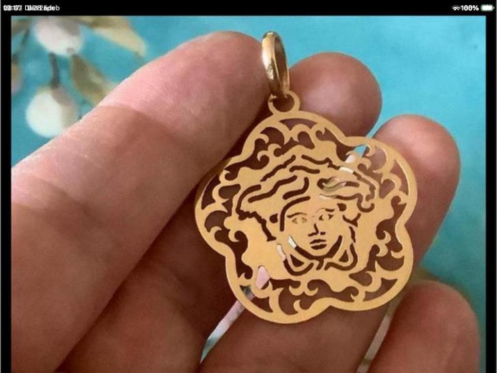 Vintage gouden Kettinghanger Medusa Versace hanger 18 k 750, Sieraden, Tassen en Uiterlijk, Kettinghangers, Overige voorstellingen