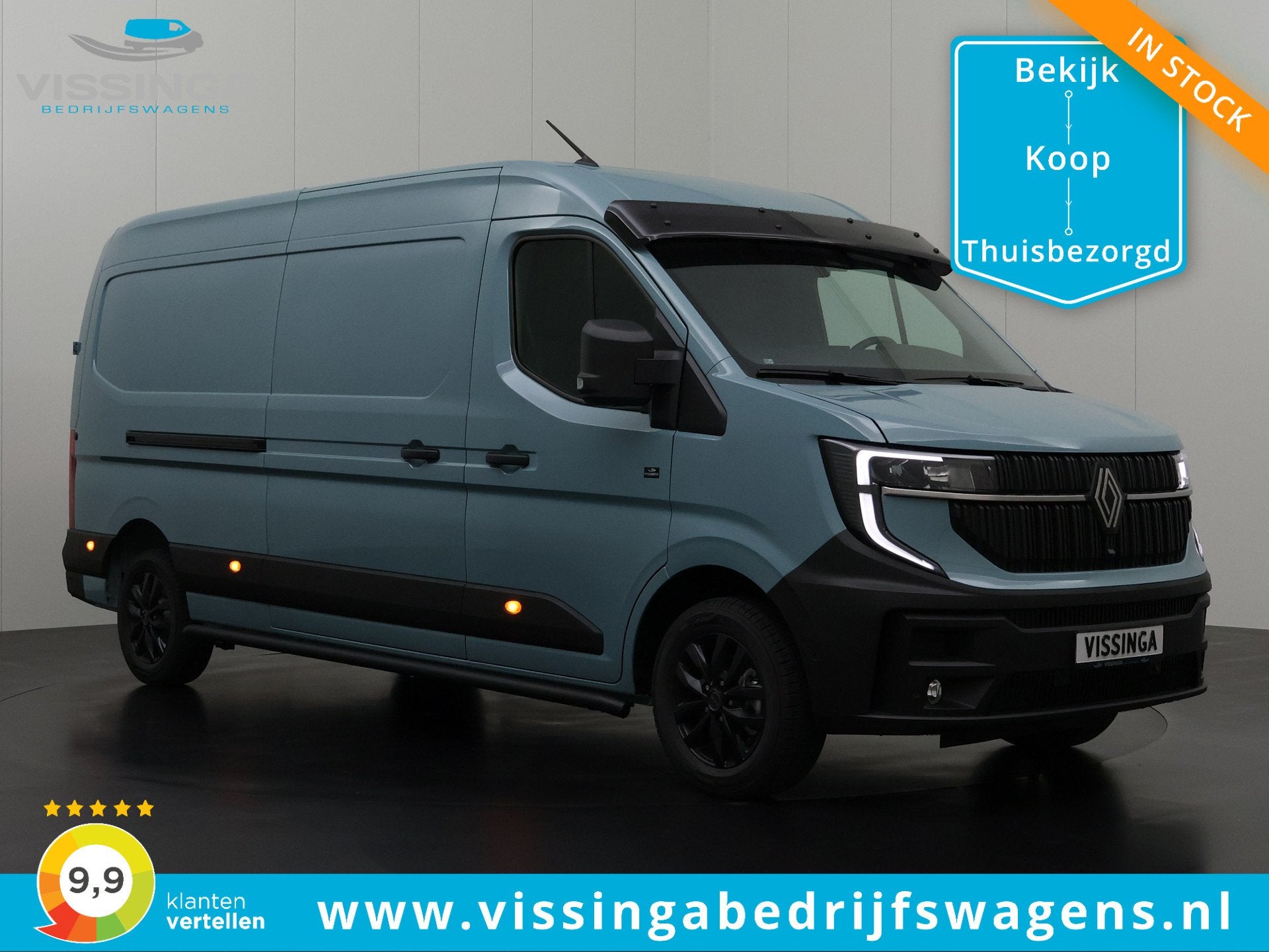 Renault Master L3H2 170 pk Extra luxe B-Edition (groen), Auto's, Stof, 4 cilinders, Renault, 2500 kg