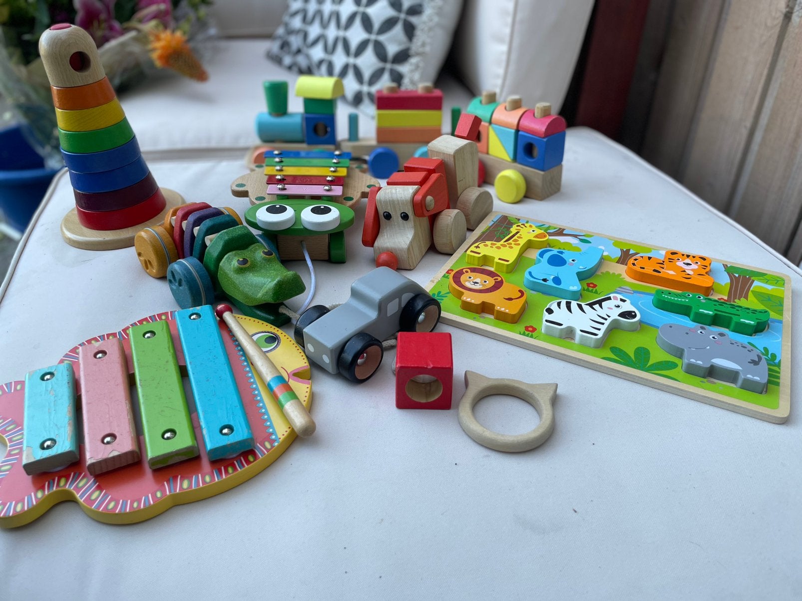 Houten speelgoed baby/dreumes, Ophalen, Gebruikt