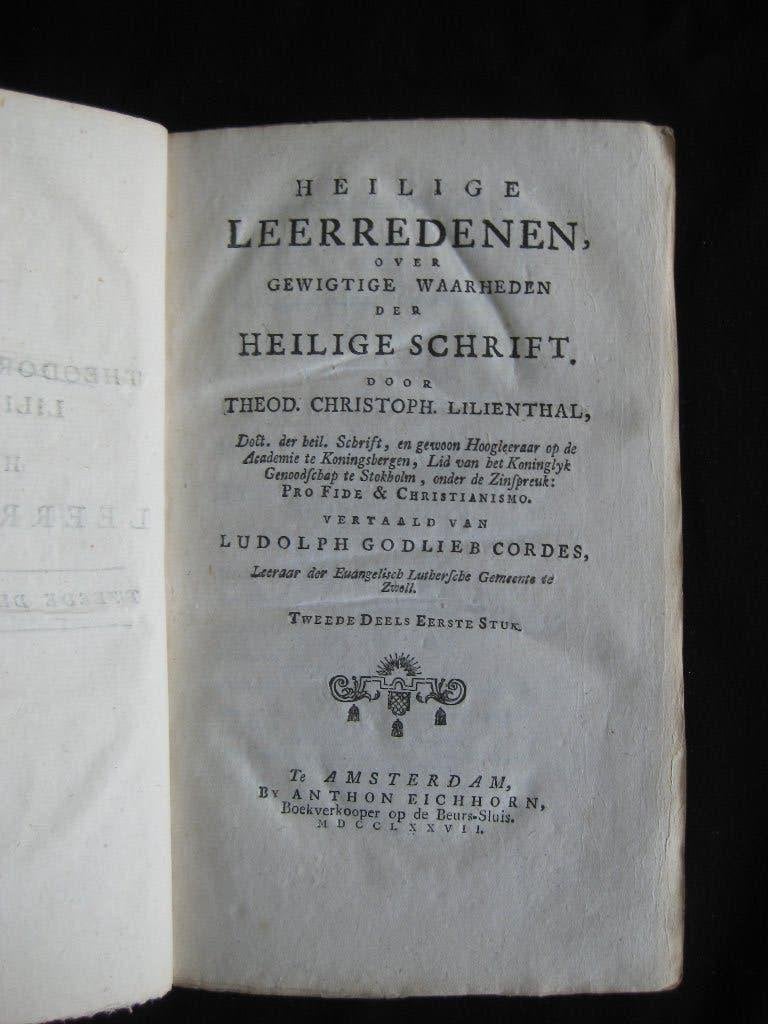 Lilienthal, Heilige leerredenen over gewigtige waarheden...., Ophalen of Verzenden