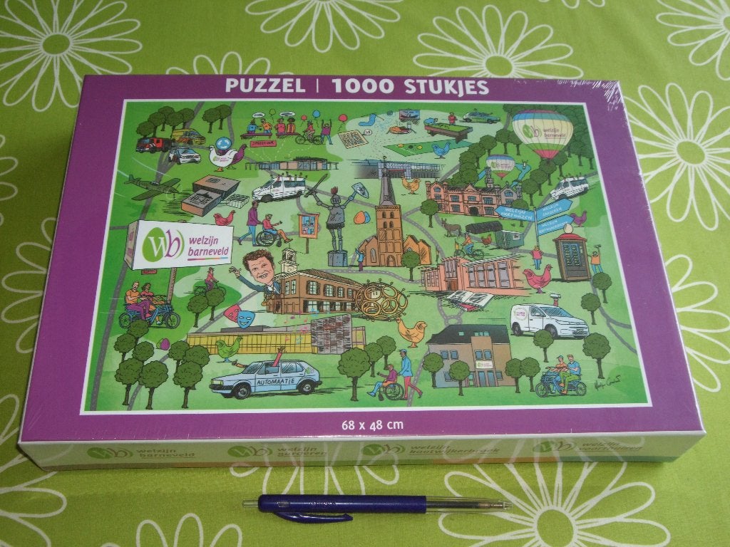 Nieuw in seal: Cartoon puzzel Welzijn Barneveld, Ophalen of Verzenden, 500 t/m 1500 stukjes, Nieuw, Legpuzzel