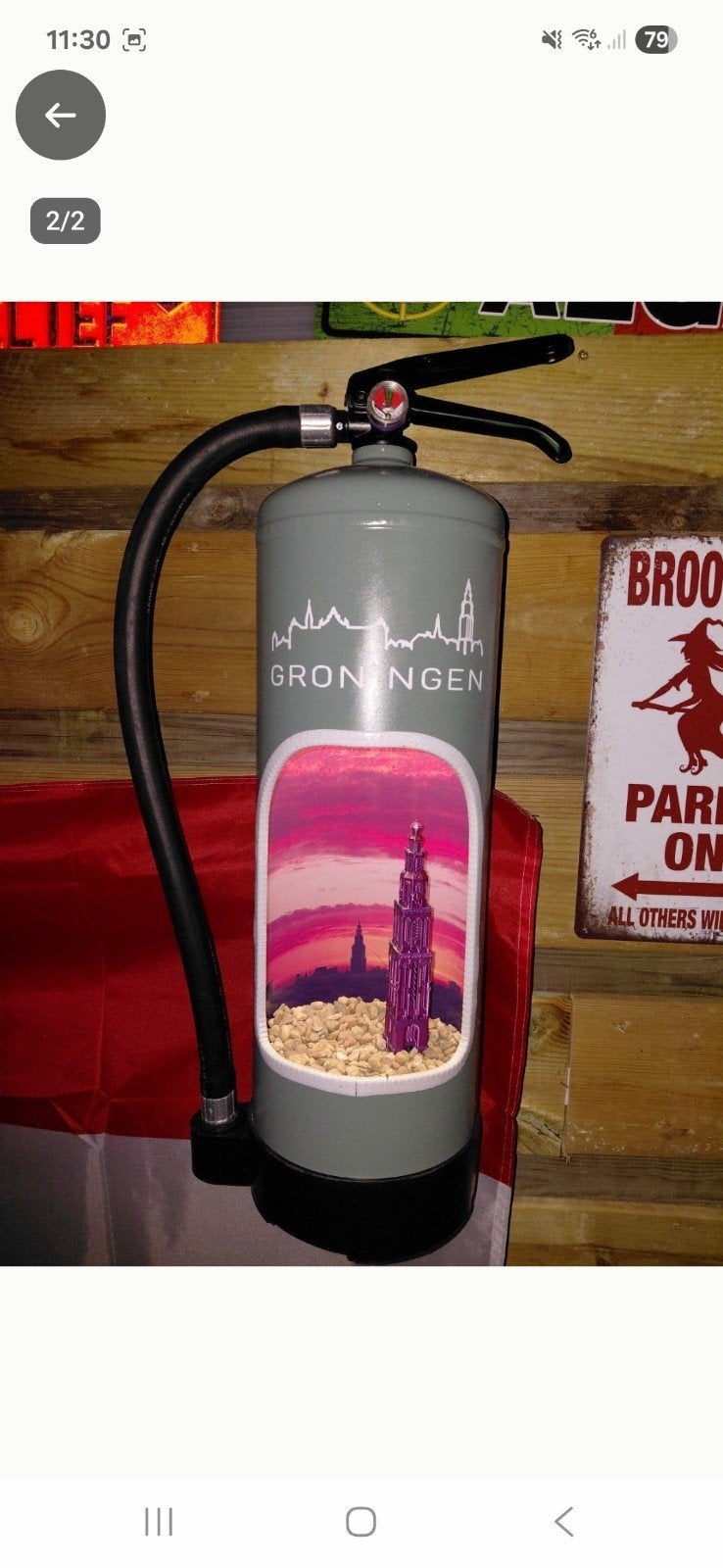 brandblusser lamp provincie Groningen, Ophalen of Verzenden, Zo goed als nieuw, Brandblusser