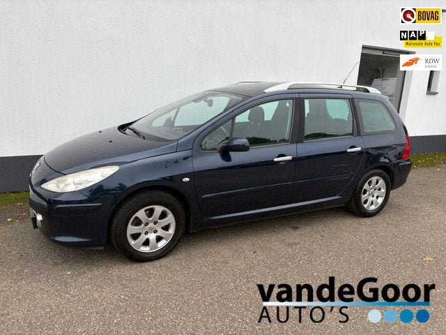 Peugeot 307 SW 1.6-16V Premium, '07, climate, cruise, trekha, Stof, Gebruikt, Zwart, 4 cilinders